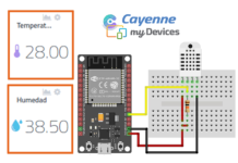 Dashboard con Cayenne IOT + ESP32 y DHT22