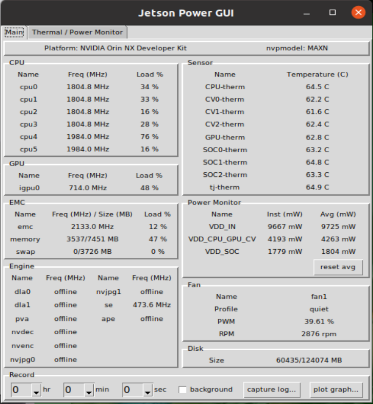 EN133 - Modelos de Visión Artificial con la reComputer J4011 - v05 - GUI tegra stats