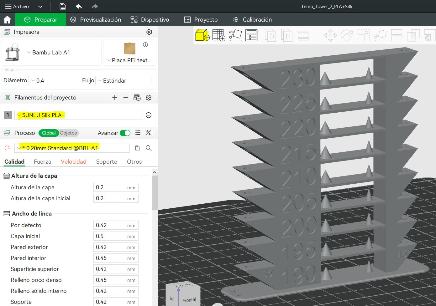 Importar torre en bambu studio
